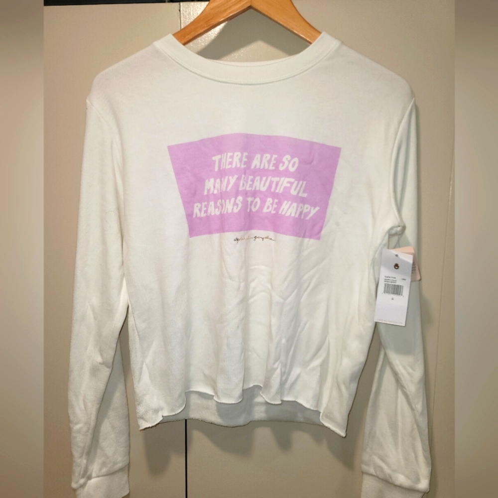 NWT Spiritual Gangster Happy Crop Sweatshirt